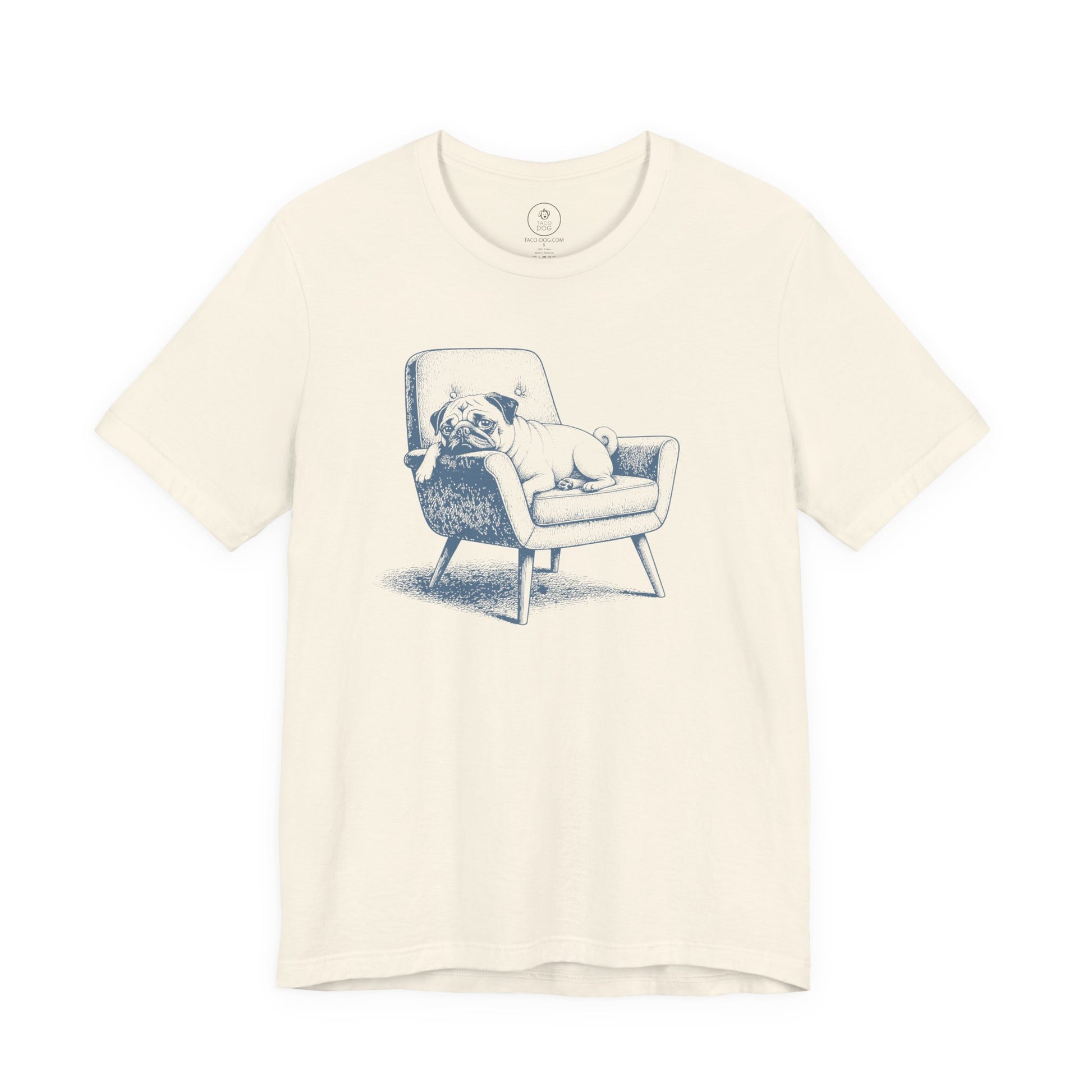Pug Occupied T-Shirt Natural Taco-Dog