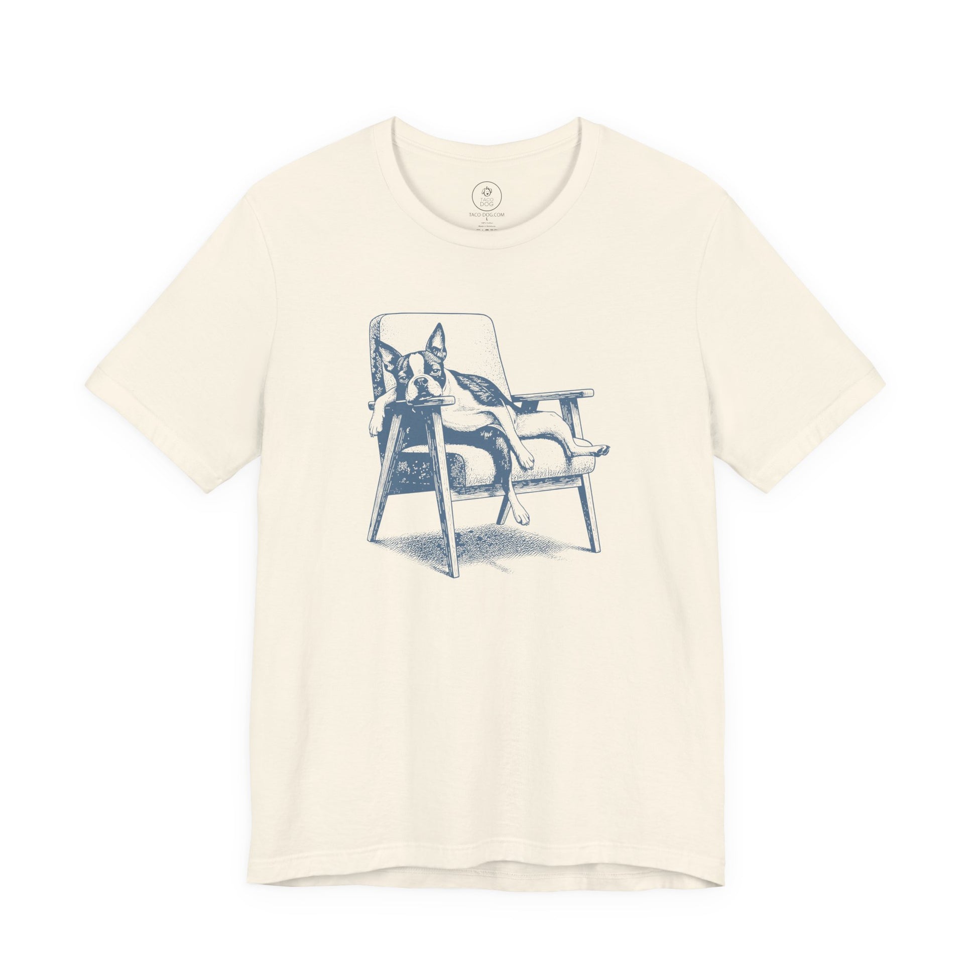 Boston Terrier Occupied T-Shirt Natural Taco-Dog