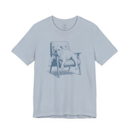 English Bulldog Occupied T-Shirt Light Blue Taco-Dog