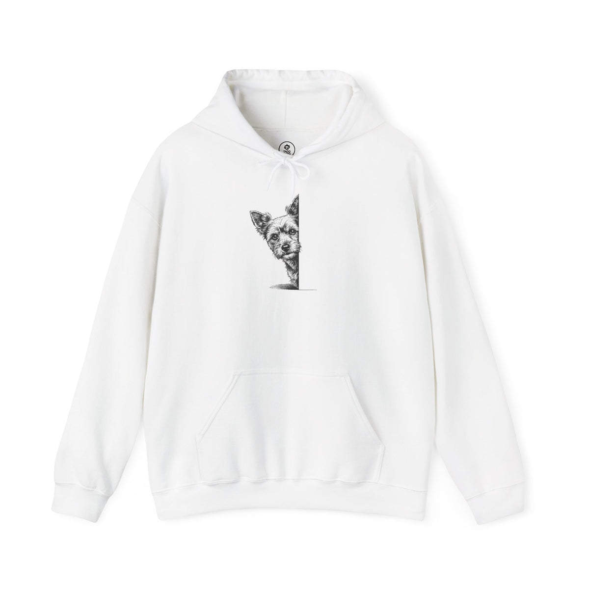 Yorkshire Terrier Yorkie Peeking Hoodie White Taco-Dog