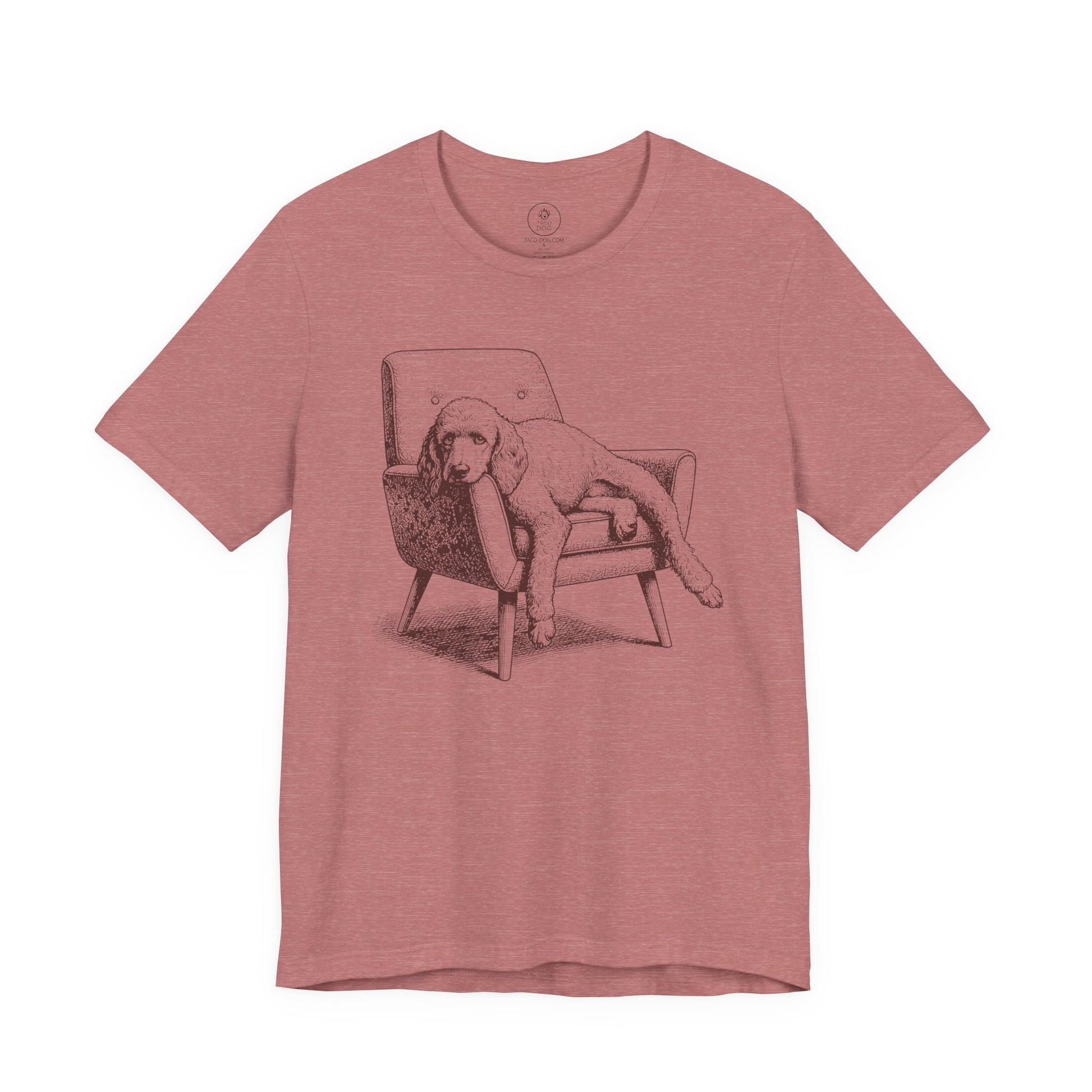 Poodle Occupied T-Shirt Heather Mauve Taco-Dog