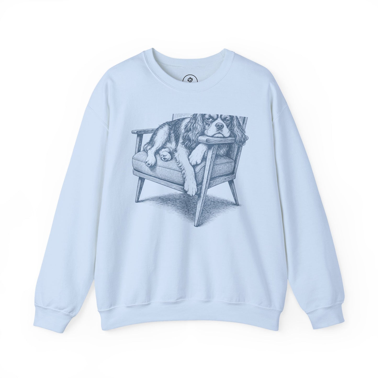 Cavalier King Charles Spaniel Occupied Sweatshirt Light Blue Taco-Dog