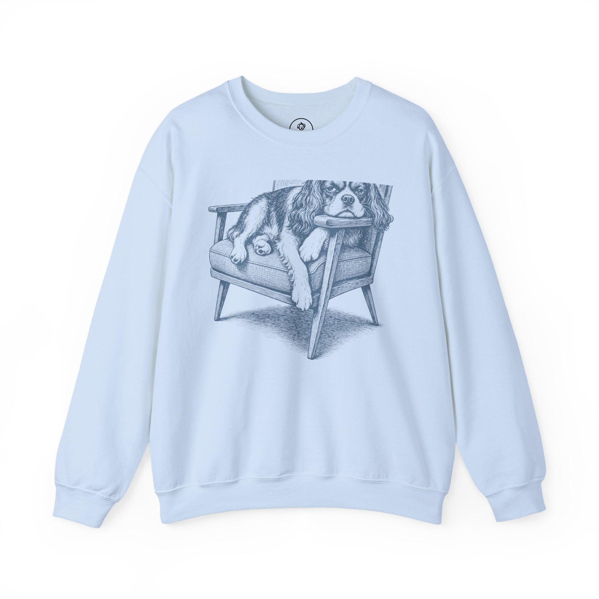 Cavalier King Charles Spaniel Occupied Sweatshirt Light Blue Taco-Dog