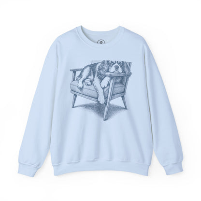 Cavalier King Charles Spaniel Occupied Sweatshirt Light Blue Taco-Dog
