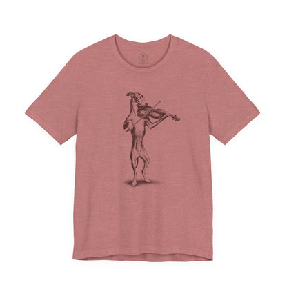 Italian Greyhound Whippet Violin T-Shirt Heather Mauve Taco-Dog