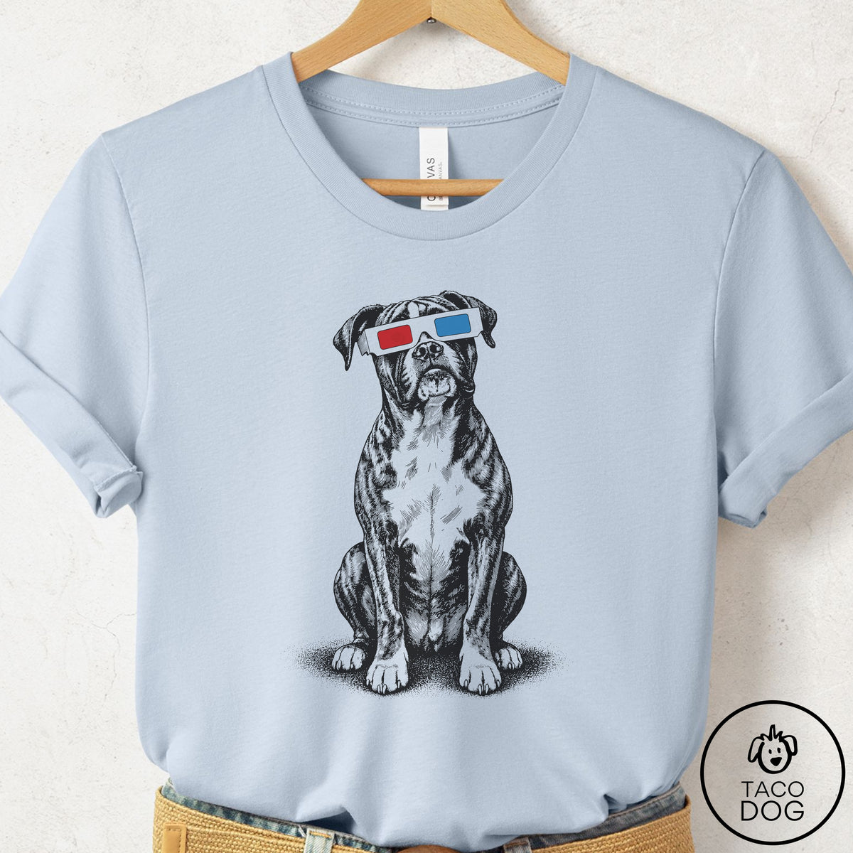 Boxer 3d T-Shirt Light Blue Taco-Dog