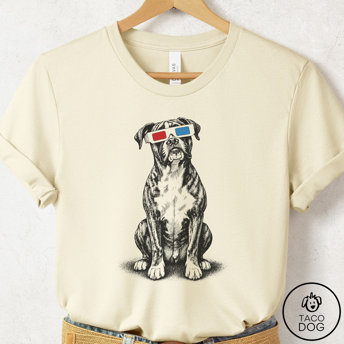 Boxer 3d T-Shirt Natural Taco-Dog