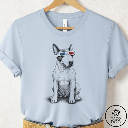 Bull Terrier 3d T-Shirt Light Blue Taco-Dog