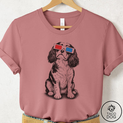 Cavalier King Charles Spaniel 3d T-Shirt Mauve Taco-Dog