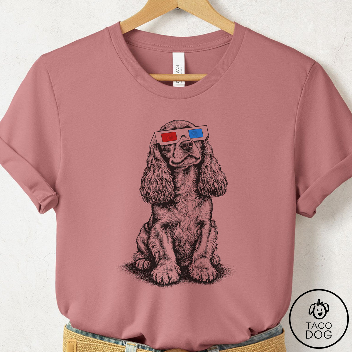 Cocker Spaniel 3d T-Shirt Mauve Taco-Dog