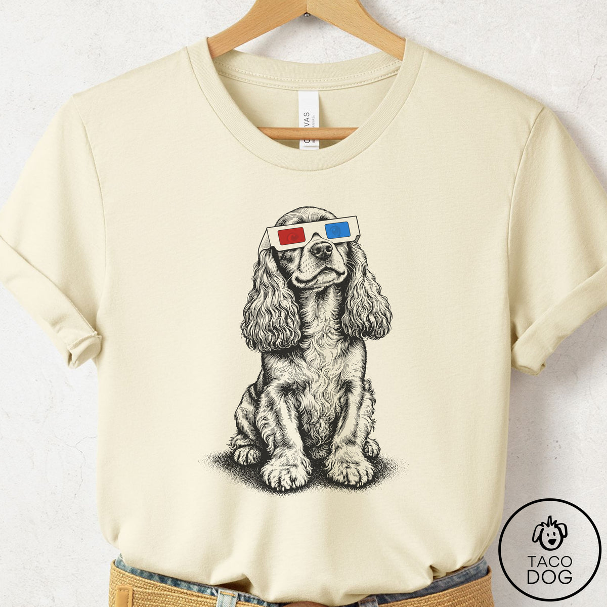 Cocker Spaniel 3d T-Shirt Natural Taco-Dog