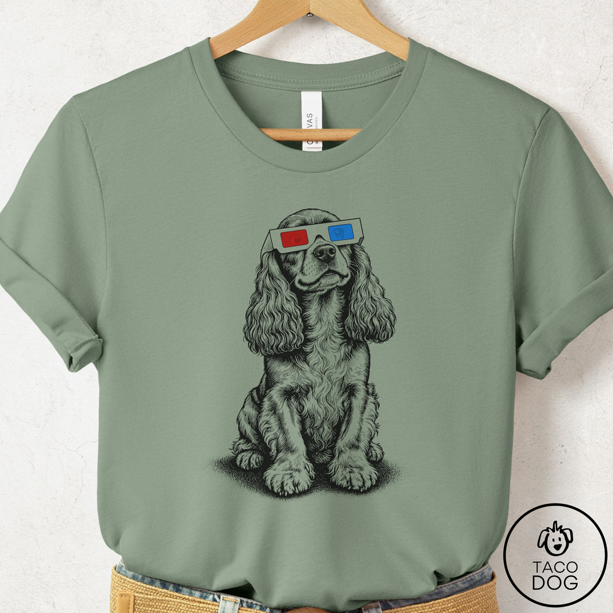 Cocker Spaniel 3d T-Shirt Sage Taco-Dog