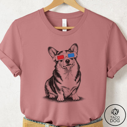 Corgi 3d T-Shirt Mauve Taco-Dog
