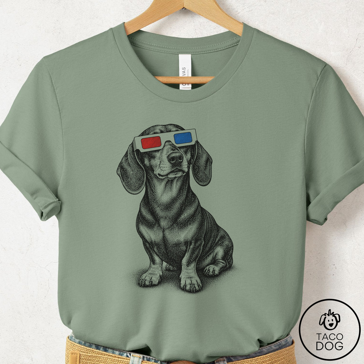 Dachshund 3d T-Shirt Sage Taco-Dog