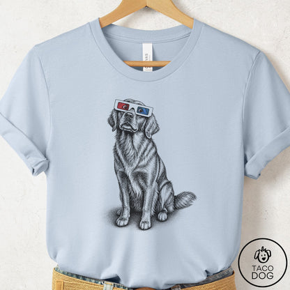Flat-Coated Retriever 3d T-Shirt Light Blue Taco-Dog