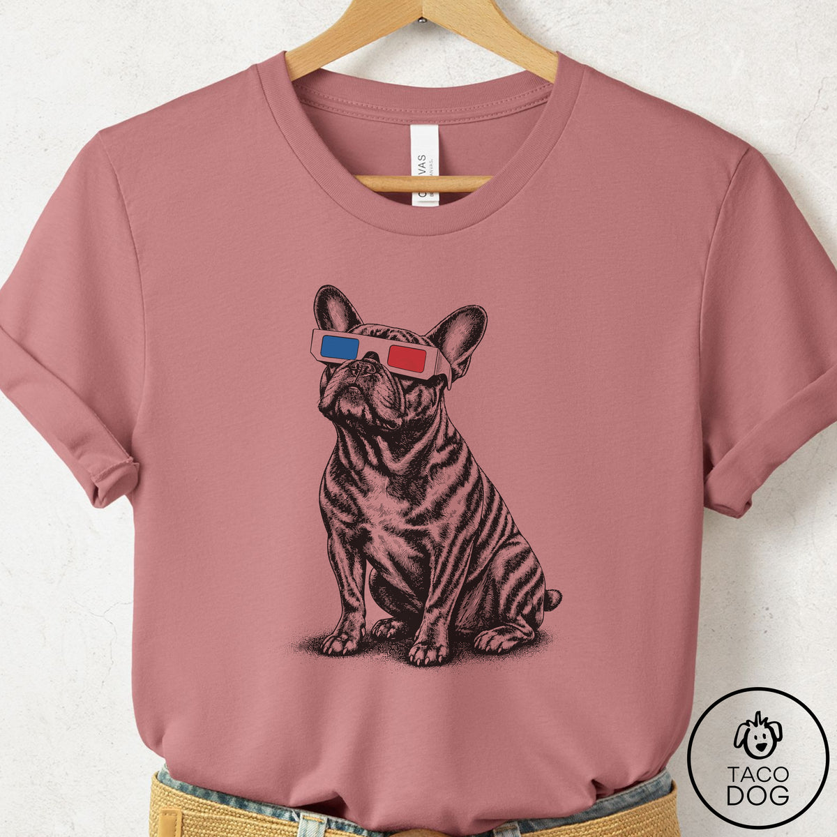 French Bulldog Frenchie 3d T-Shirt Mauve Taco-Dog
