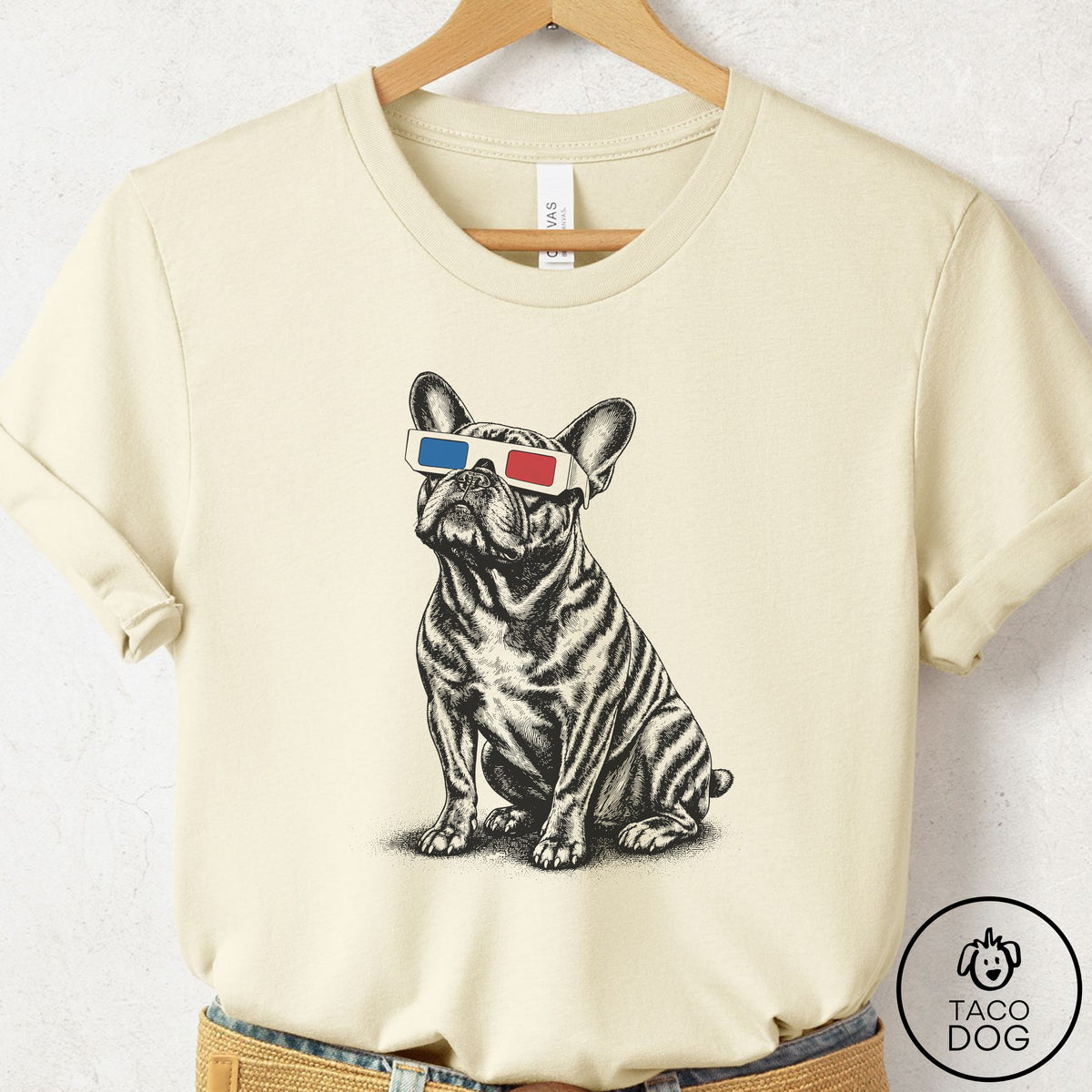 French Bulldog Frenchie 3d T-Shirt Natural Taco-Dog