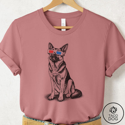 German Shepherd 3d T-Shirt Mauve Taco-Dog