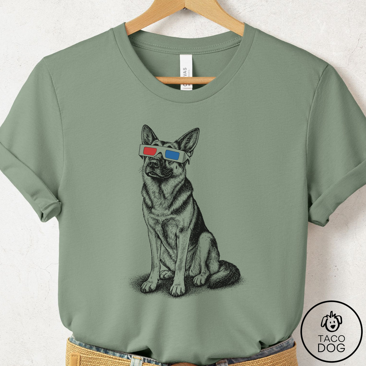 German Shepherd 3d T-Shirt Sage Taco-Dog