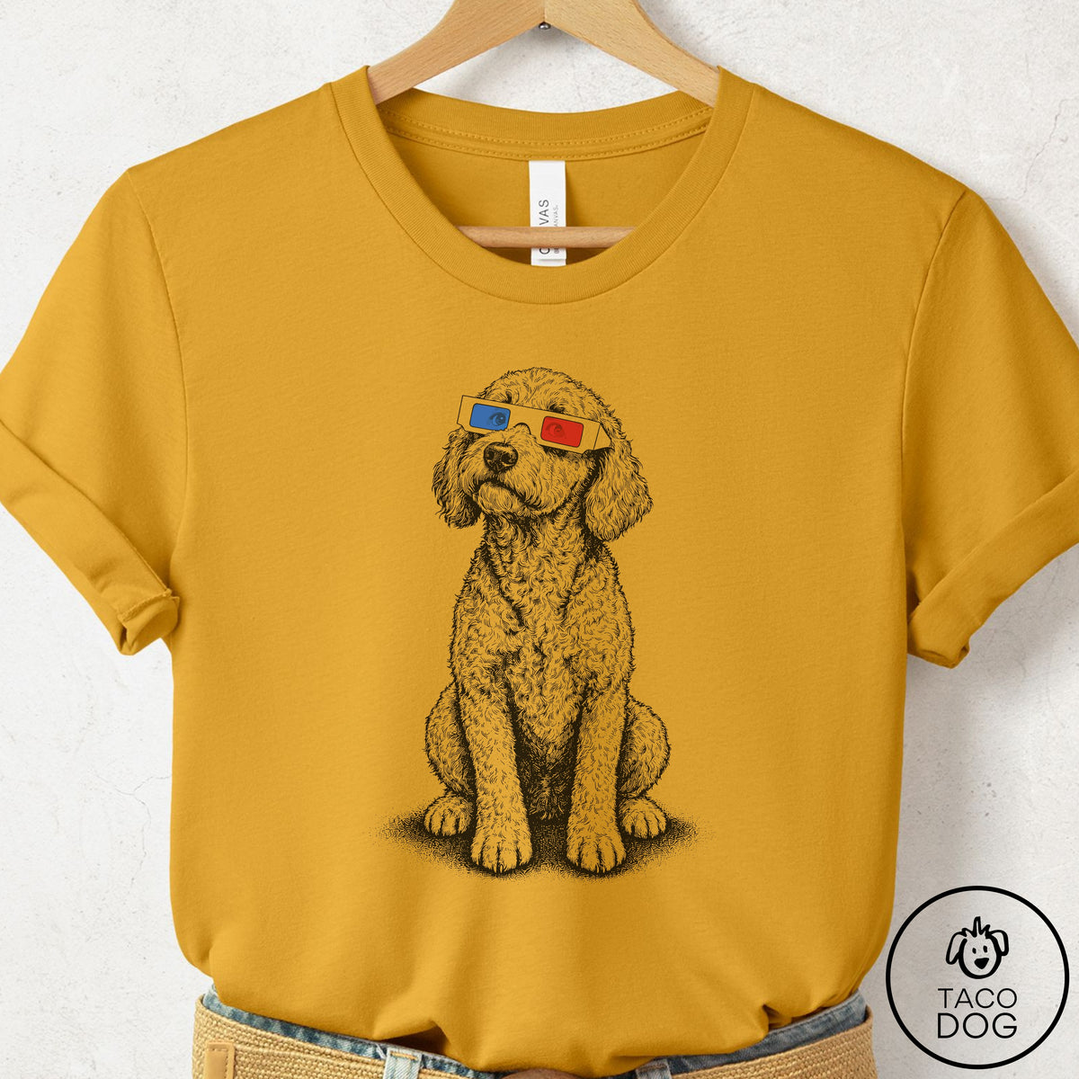 Doodle 3d T-Shirt Mustard Taco-Dog