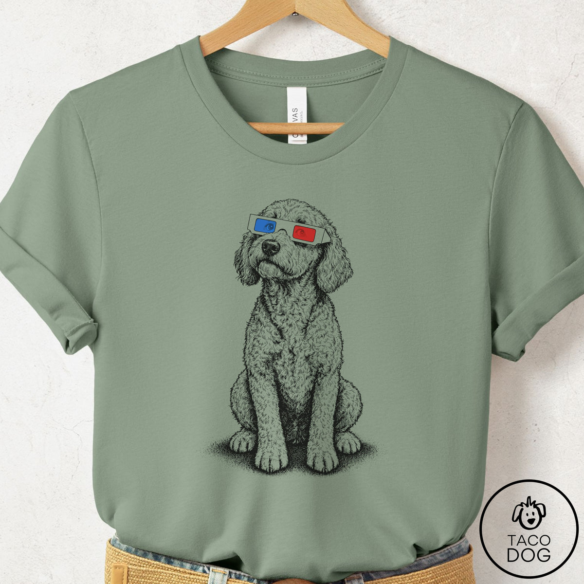 Doodle 3d T-Shirt Sage Taco-Dog