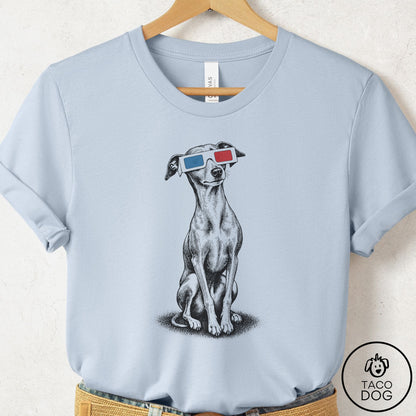 Italian Greyhound Whippet 3d T-Shirt Light Blue Taco-Dog