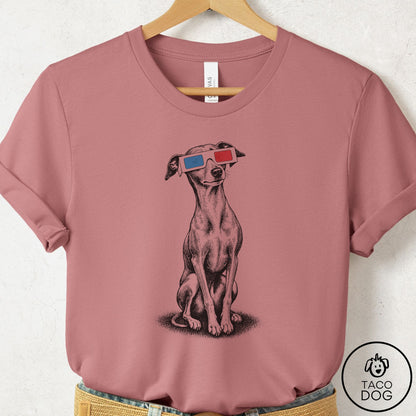 Italian Greyhound Whippet 3d T-Shirt Mauve Taco-Dog