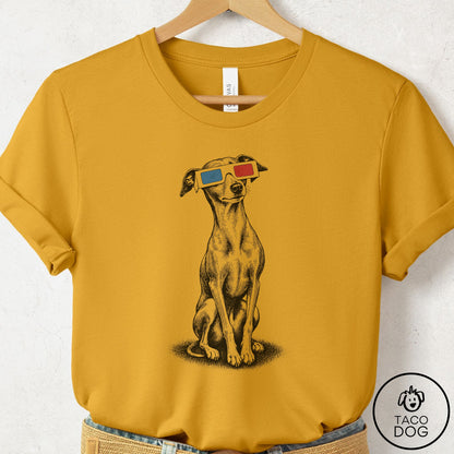 Italian Greyhound Whippet 3d T-Shirt Mustard Taco-Dog