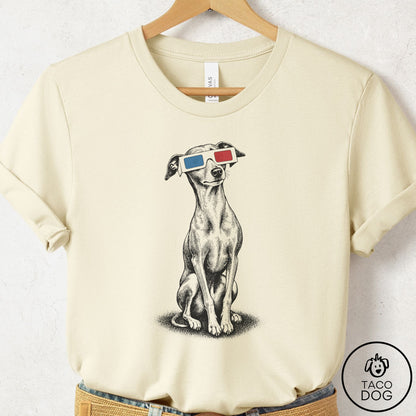 Italian Greyhound Whippet 3d T-Shirt Natural Taco-Dog