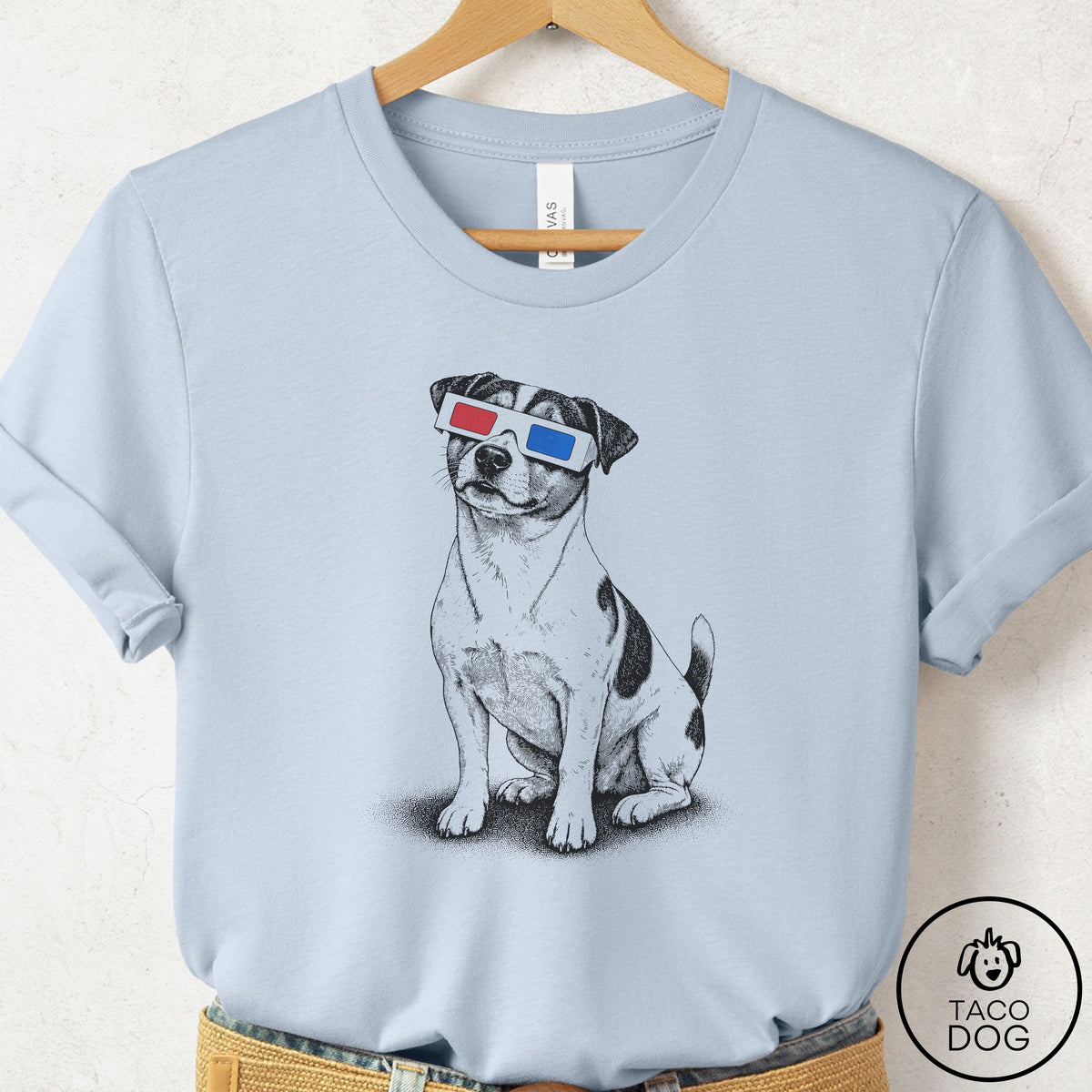 Jack Russell 3d T-Shirt Light Blue Taco-Dog