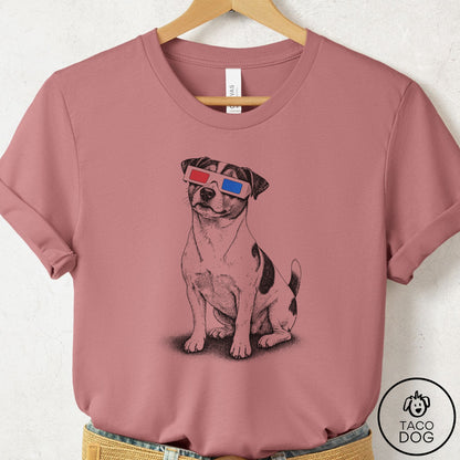 Jack Russell 3d T-Shirt Mauve Taco-Dog
