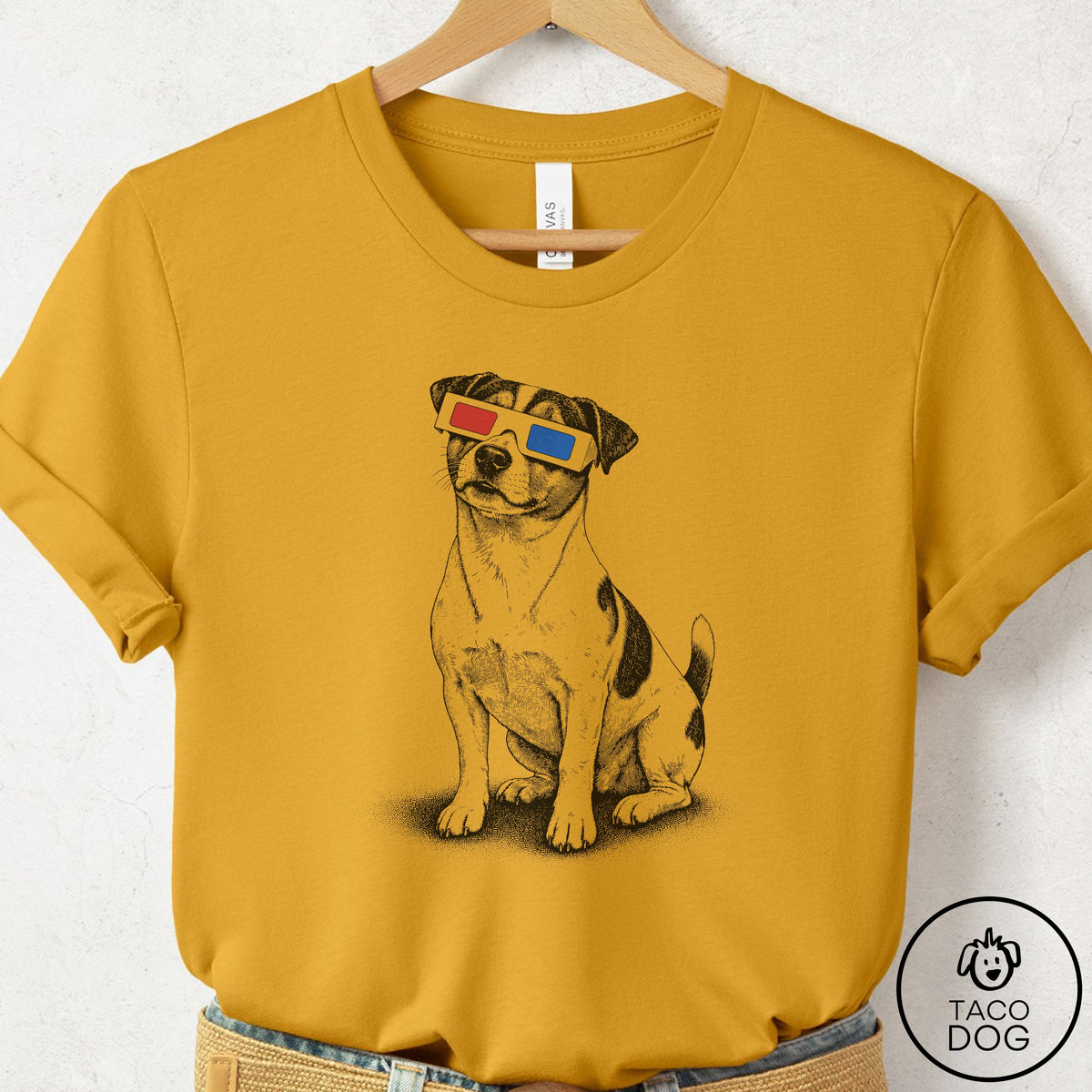 Jack Russell 3d T-Shirt Mustard Taco-Dog