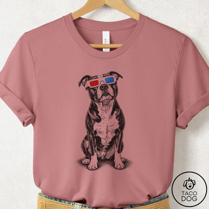 Pitbull 3d T-Shirt Mauve Taco-Dog