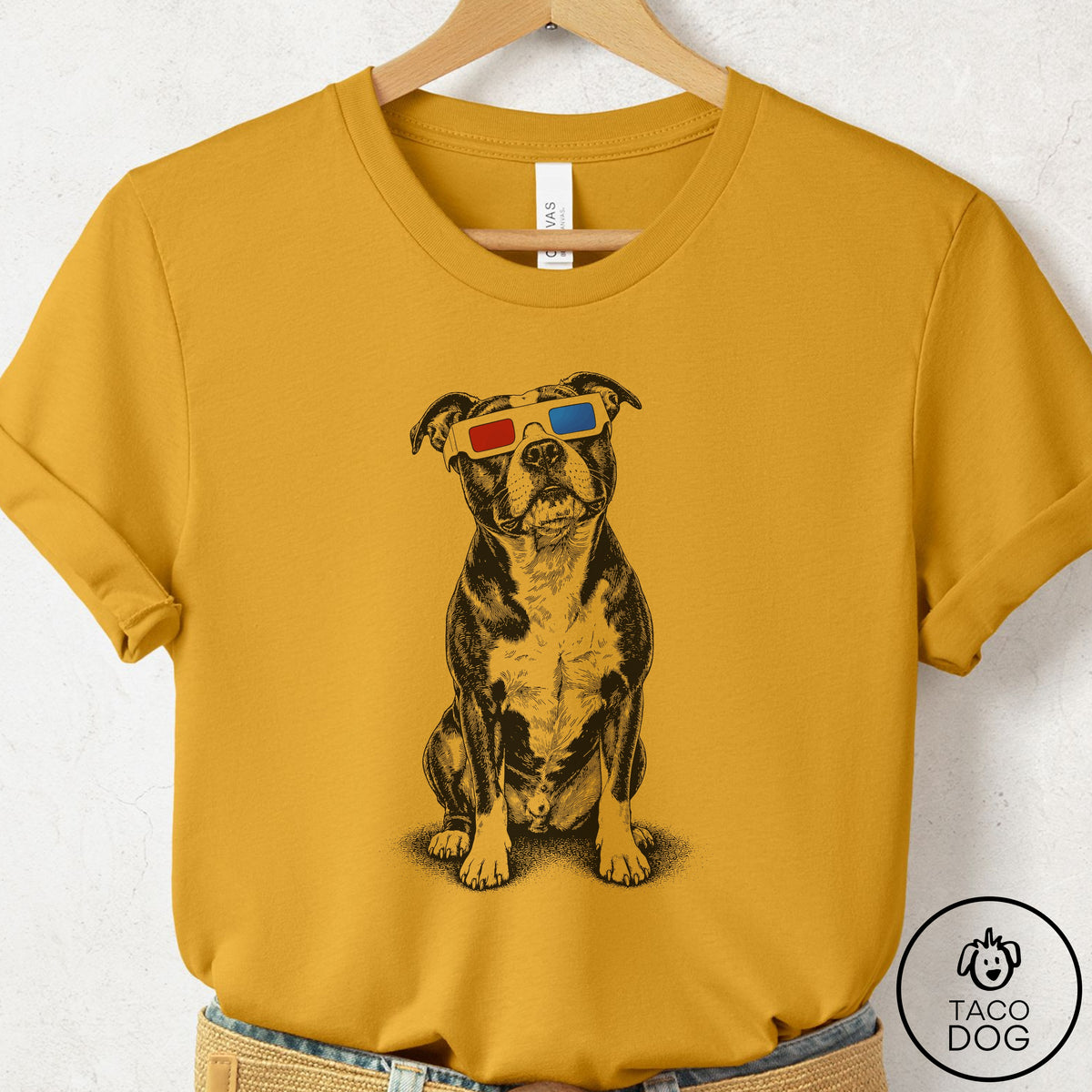 Pitbull 3d T-Shirt Mustard Taco-Dog
