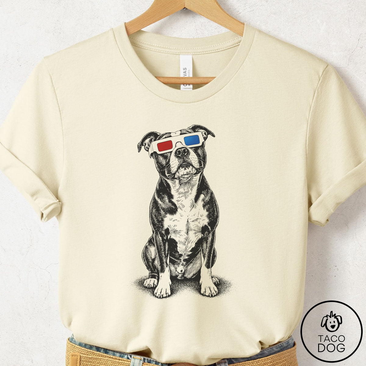 Pitbull 3d T-Shirt Natural Taco-Dog