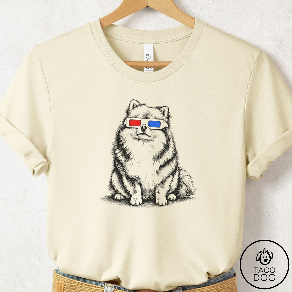 Pomeranian 3d T-Shirt Natural Taco-Dog