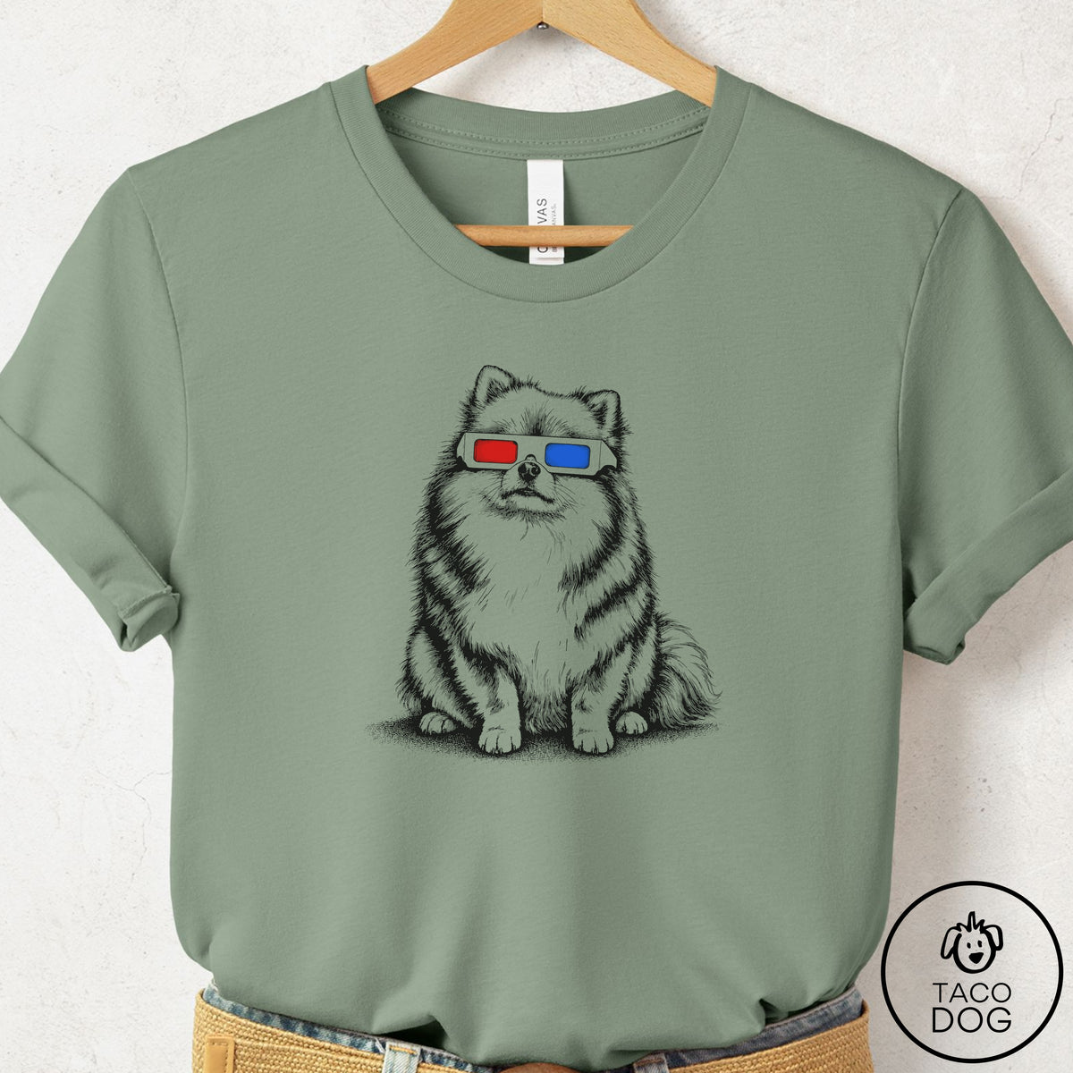 Pomeranian 3d T-Shirt Sage Taco-Dog