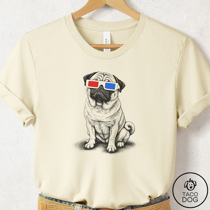 Pug 3d T-Shirt Natural Taco-Dog