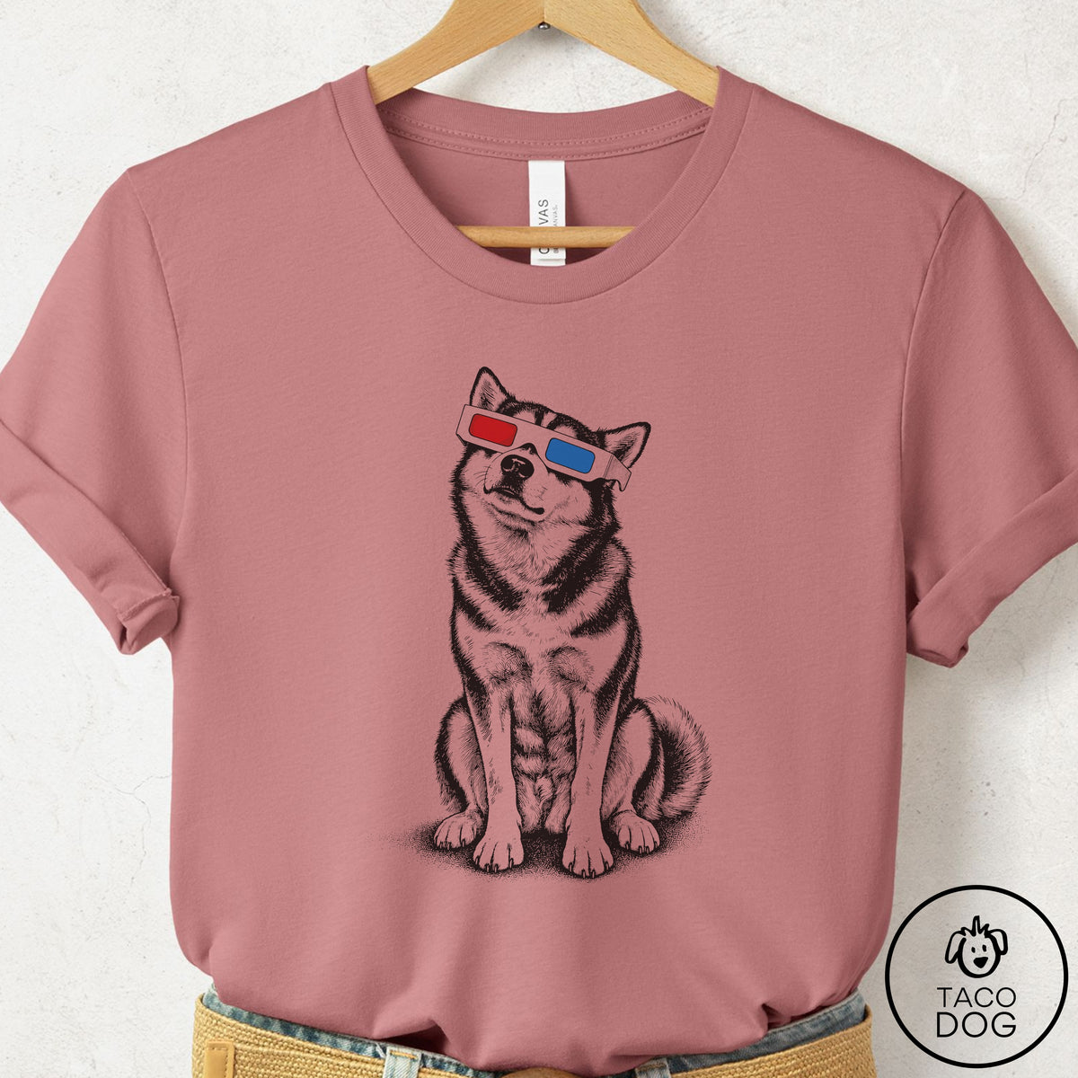 Husky 3d T-Shirt Mauve Taco-Dog