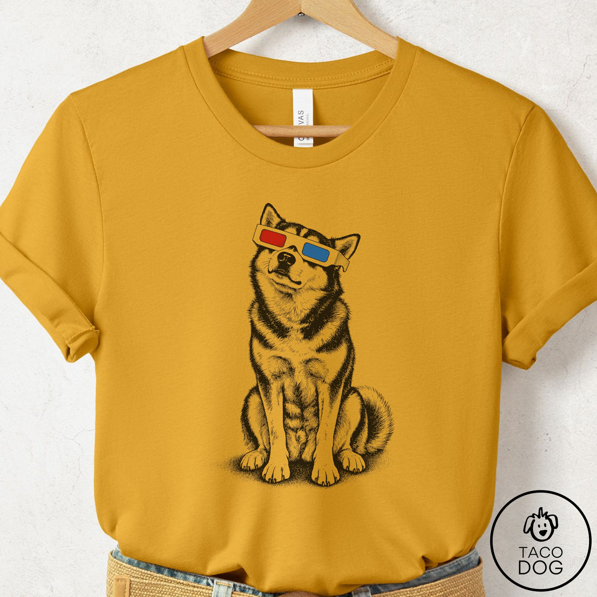 Husky 3d T-Shirt Mustard Taco-Dog