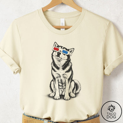 Husky 3d T-Shirt Natural Taco-Dog