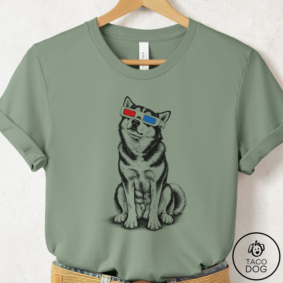 Husky 3d T-Shirt Sage Taco-Dog