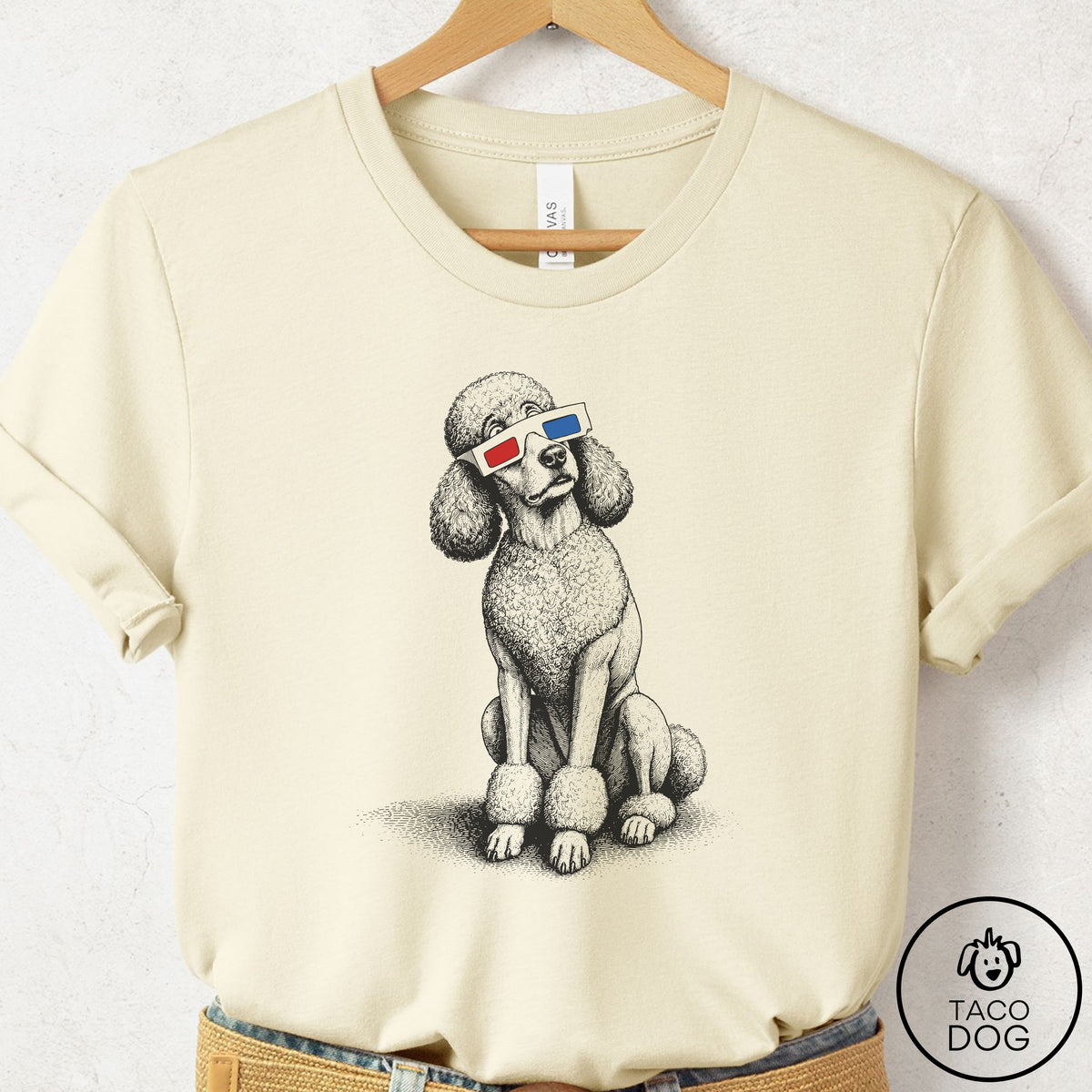 Poodle 3d T-Shirt Natural Taco-Dog