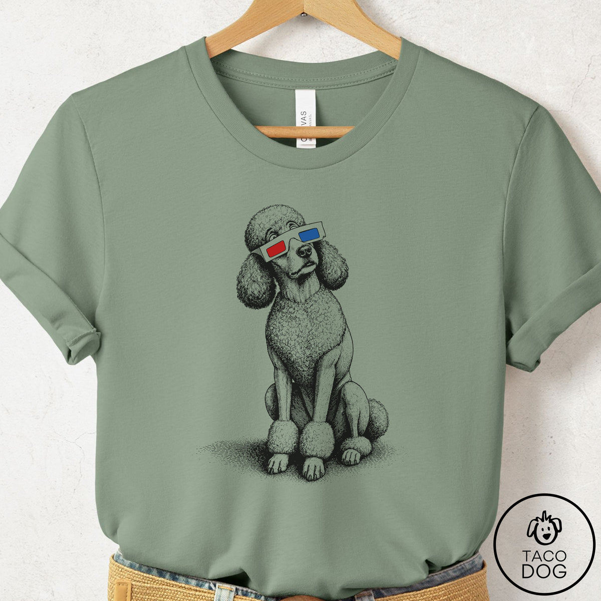 Poodle 3d T-Shirt Sage Taco-Dog