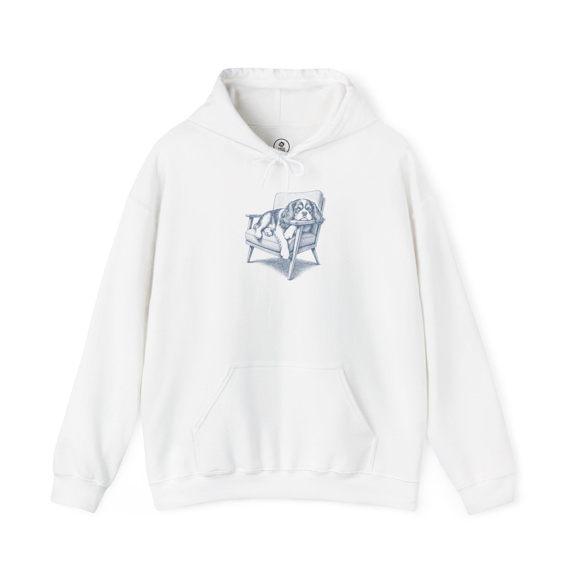 Cavalier King Charles Spaniel Occupied Hoodie White Taco-Dog