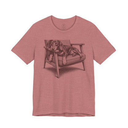 Dachshund Occupied T-Shirt Heather Mauve Taco-Dog