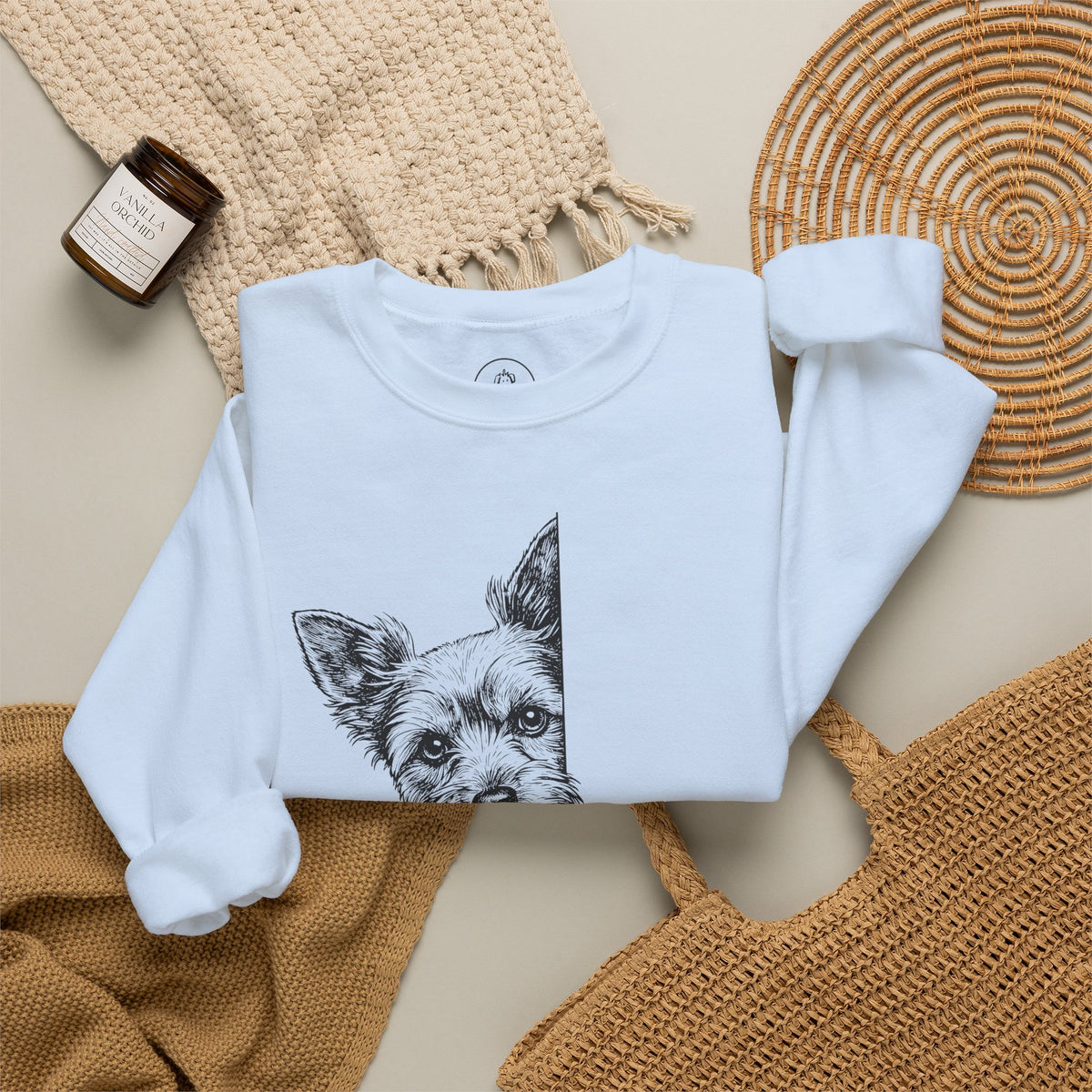 Yorkshire Terrier Yorkie Peeking Sweatshirt Taco-Dog