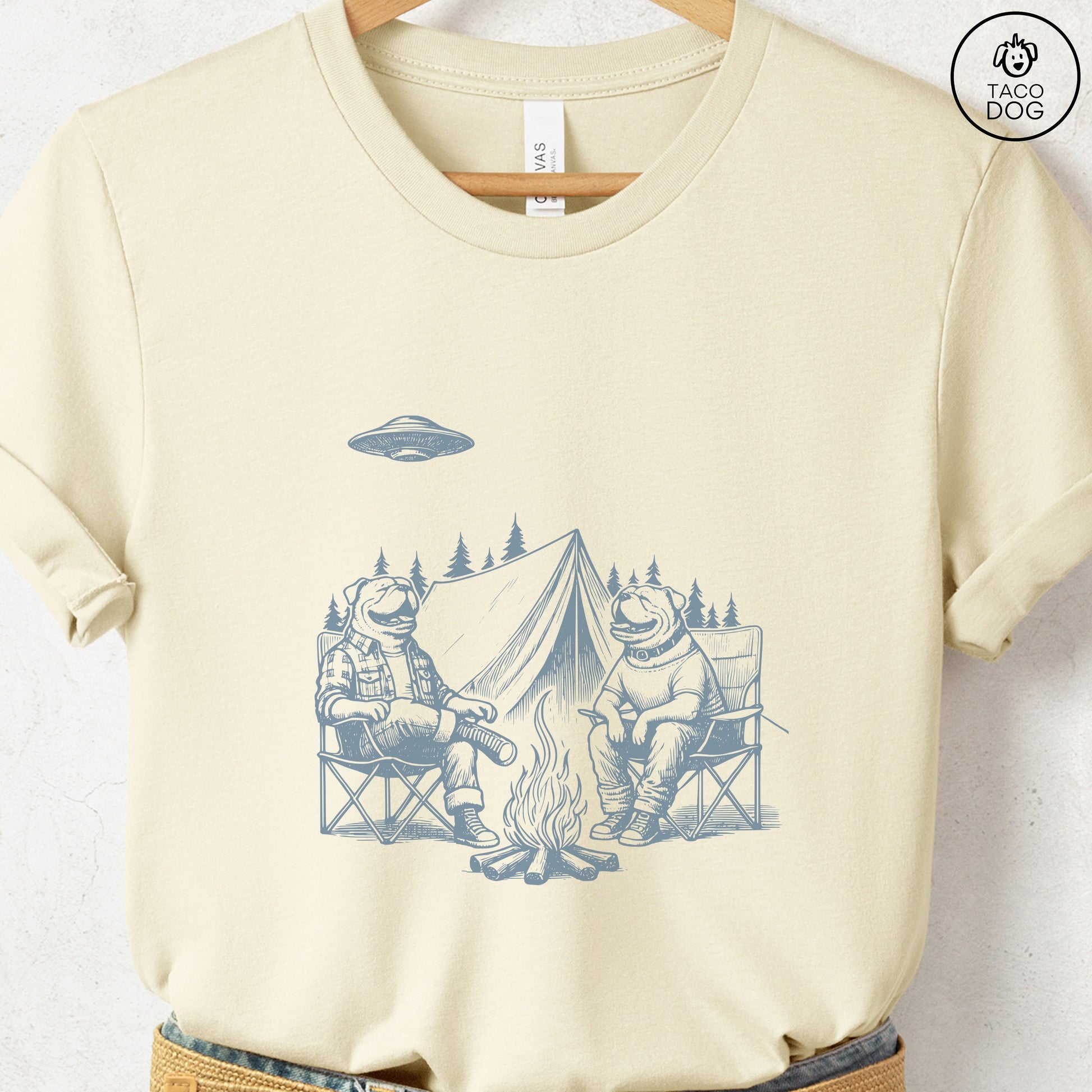 Alien Campfire Scene Graphic Tee Shirt product