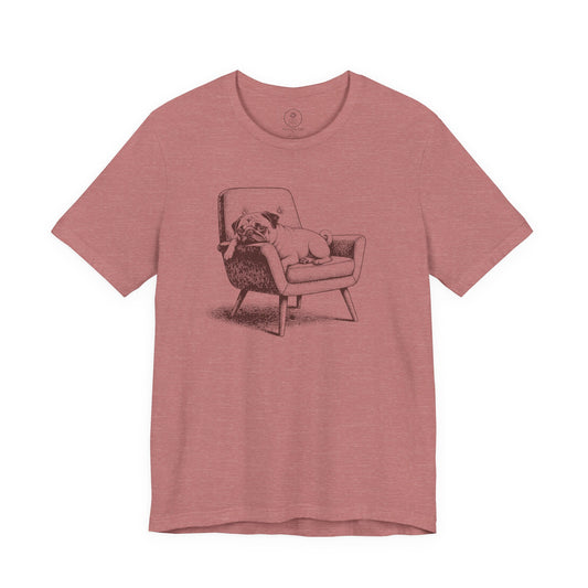 Pug Occupied T-Shirt Heather Mauve Taco-Dog