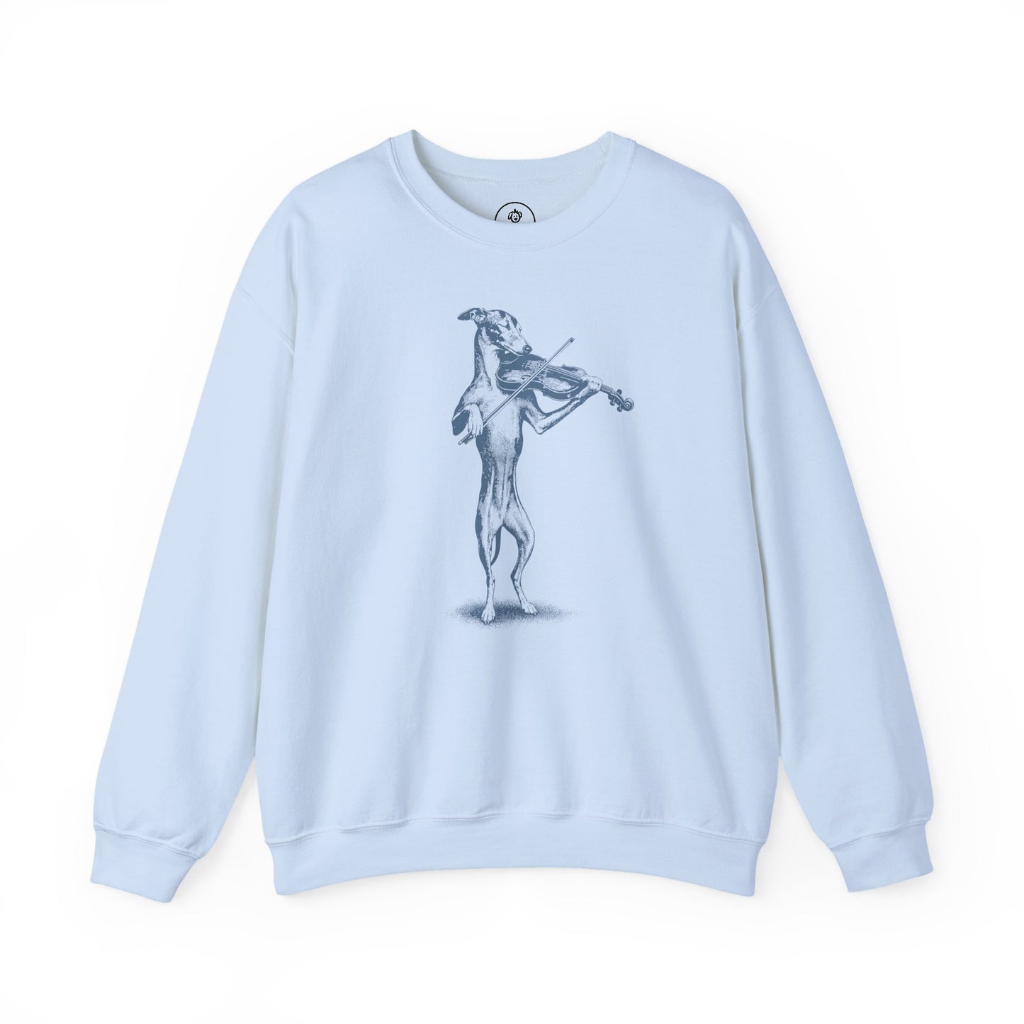 Italian Greyhound Whippet Violin Sweatshirt Light Blue Taco-Dog